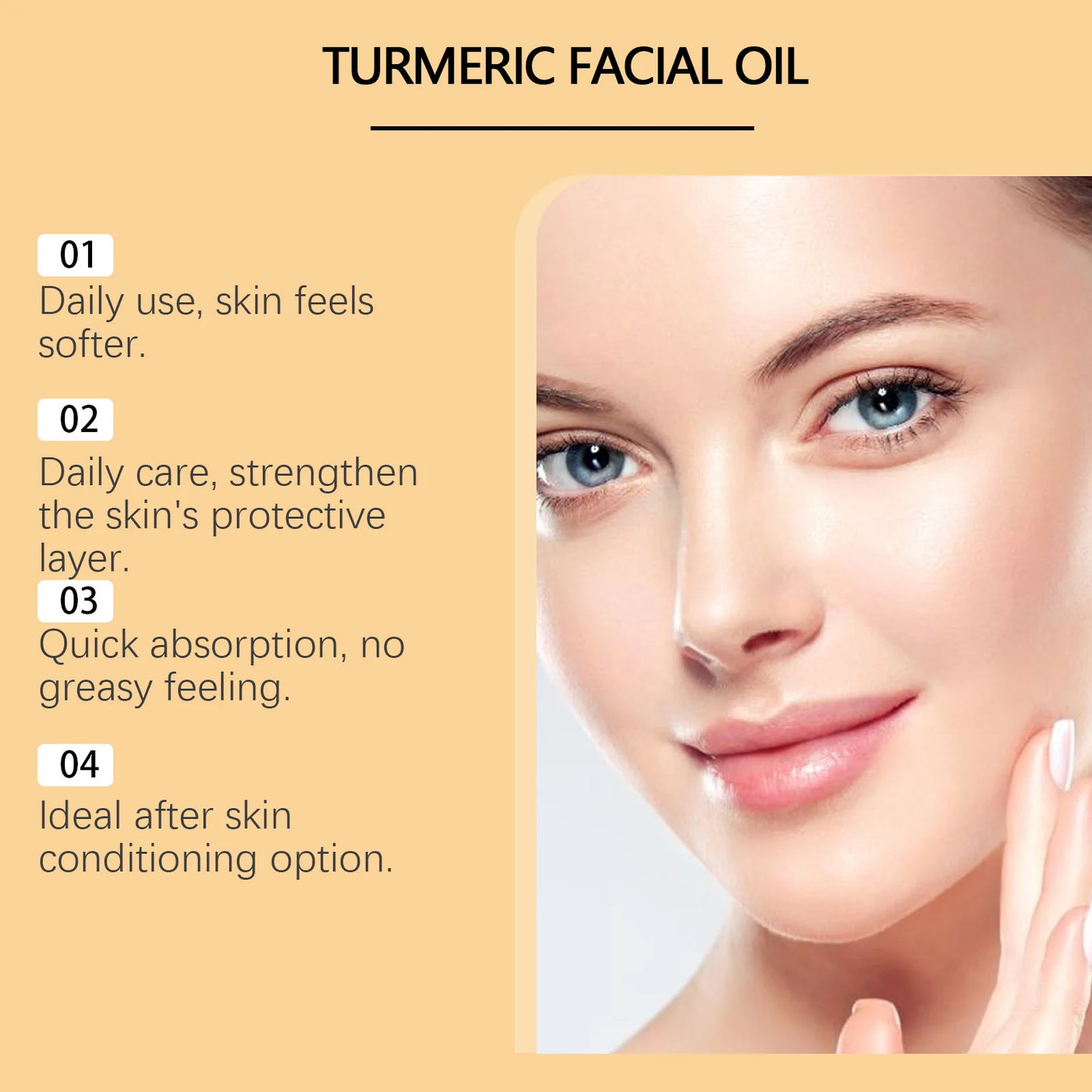 Turmeric Facial Essence Oil Nourishing Brightening Fade Dark Spot Skin Care Smoothing Firming Glowing Complexion Moisturizing