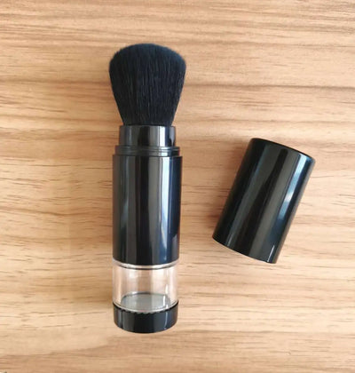 2 in 1 Foundation Brush Makeup Brush Empty Travel Blush with Refillable Loose Powder Bottle Jar Makeup Beauty Tools