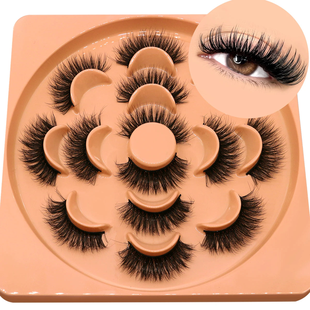 GROINNEYA 3D Fluffy False Eyelashes Look Soft Cat Eye Eyelashes Cosmetics Thick Curled Mink Eyelashes lashes Extension  Makeup