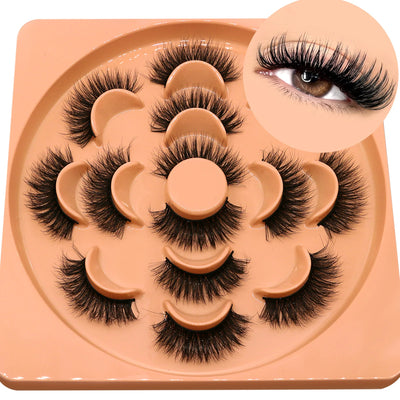 GROINNEYA 3D Fluffy False Eyelashes Look Soft Cat Eye Eyelashes Cosmetics Thick Curled Mink Eyelashes lashes Extension  Makeup