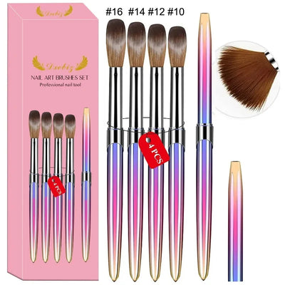 3/4/5 PCS Kolinsky Nail Art Brush Acrylic Powder Application Nail Mink Brush Gel Builder Nail Tools Manicure Extension Carving