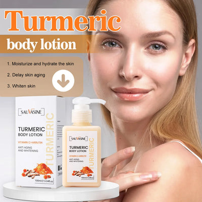 100ML Whitening Cream Turmeric Body Lotion After-Sun Repair Moisturizing Smoothing Skin Lightening Cream for Dark Skin