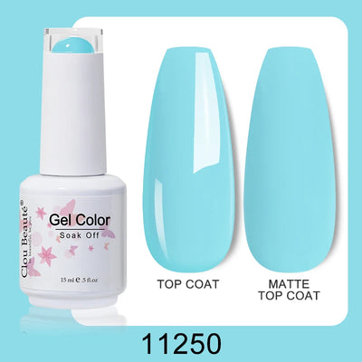 Clou Beaute Nail Gel Polish Kit 15ml Soak Off UVLED Nails Varnish Semi Permanent Nail Art Gels Lacquer Top Base Coat Gel Lacquer