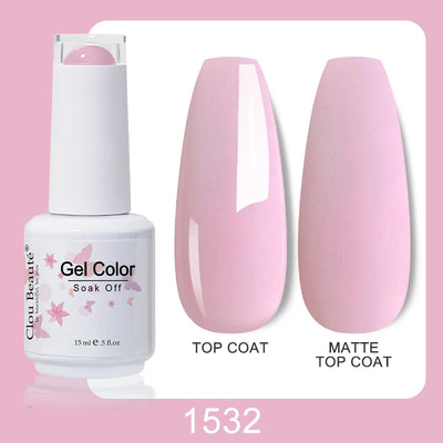 Clou Beaute Nail Gel Polish Kit 15ml Soak Off UVLED Nails Varnish Semi Permanent Nail Art Gels Lacquer Top Base Coat Gel Lacquer