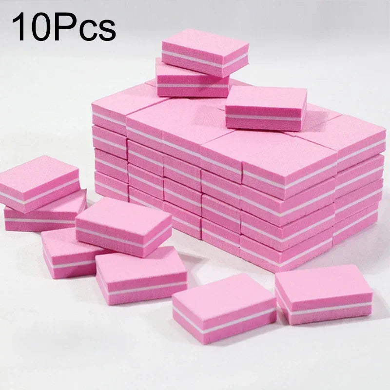 New 100-10Pc Mini Buffing Sanding Files Block Pedicure Care Nail Art Buffer Polish Manicure Pedicure Nail File Tools Nail Charm