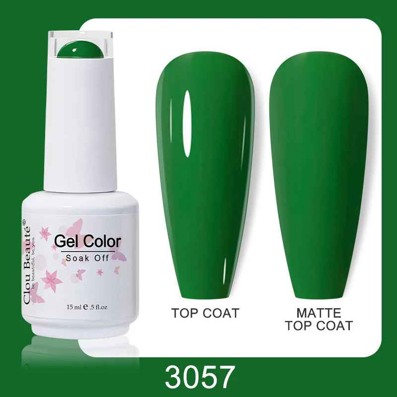 Clou Beaute Nail Gel Polish Kit 15ml Soak Off UVLED Nails Varnish Semi Permanent Nail Art Gels Lacquer Top Base Coat Gel Lacquer