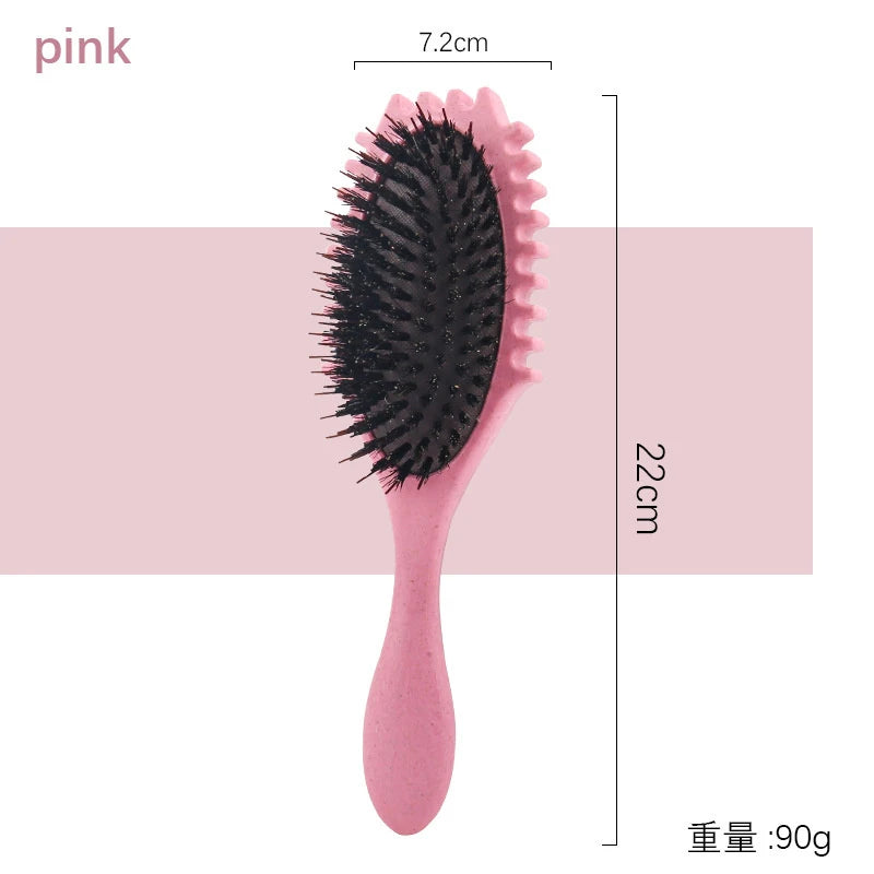 Curls Define Styling Brush Tangled Boar Bristle Hair Comb Boar Bristle Detangling Hair Brush Shaping Defining Hair Styling Tools