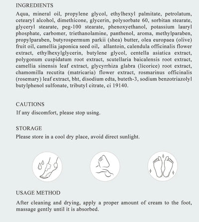 MABREM Foot Treatment Cream Whitening Anti-cracking Moisturizing Foot Care Exfoliating Scrub Anti-dry Calendula Olive Repair 40g