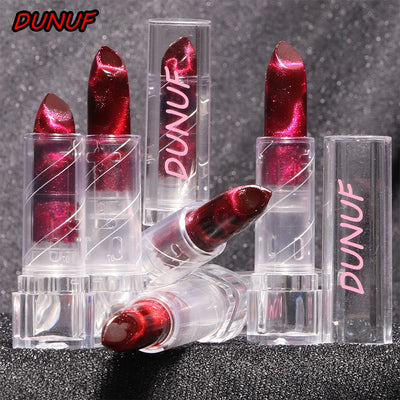 Moisturizing Cat Eye Lipstick Mirror Glitter Metallic Lipstick Diamond Pink Pearl Sparkling Lip Gloss Color Changing Lips Makeup