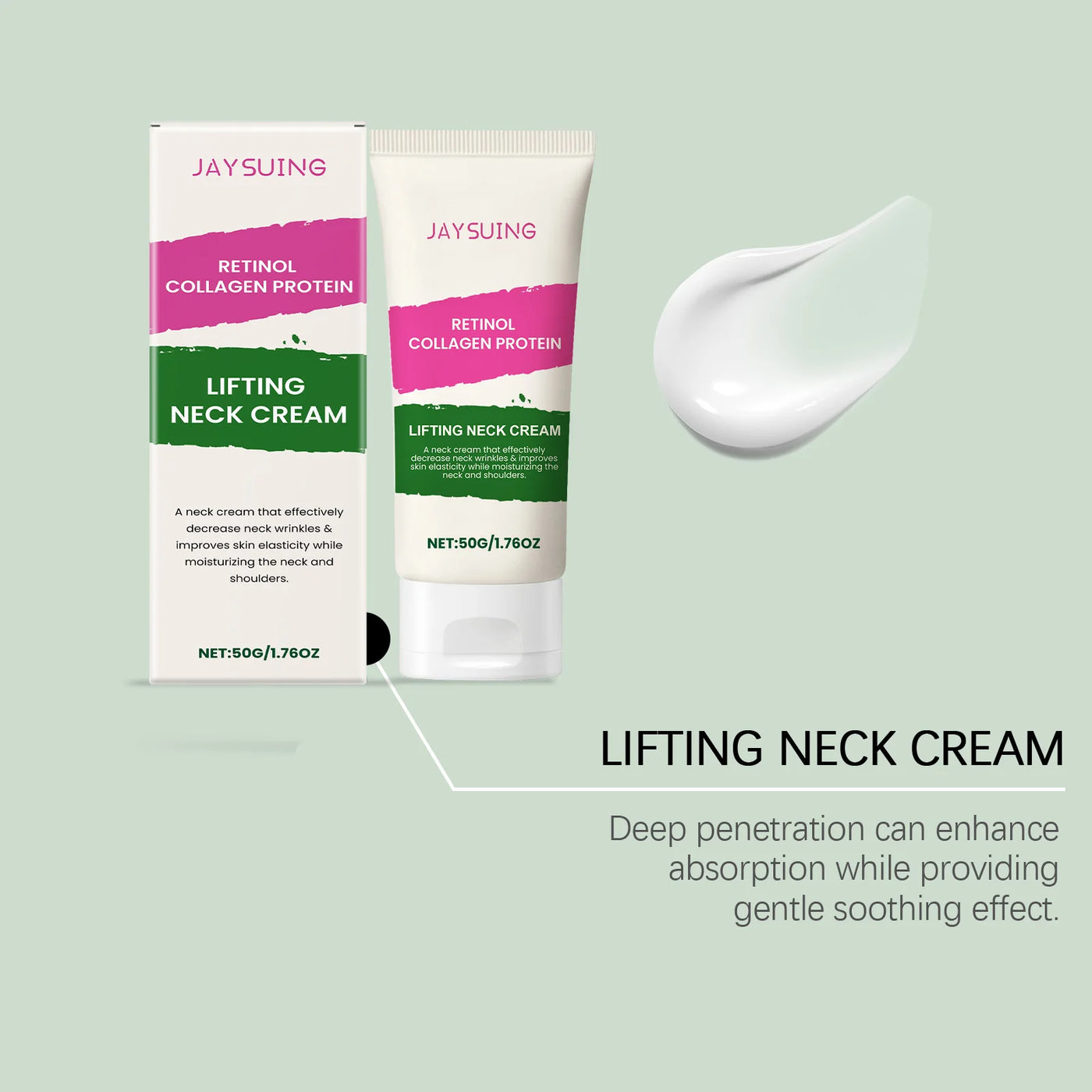 Collagen Neck Cream Anti Aging Reduces Wrinkles Lines Improve Double Chin Sagging Lifts Tightens Brighten Skin Beauty Neck Cream