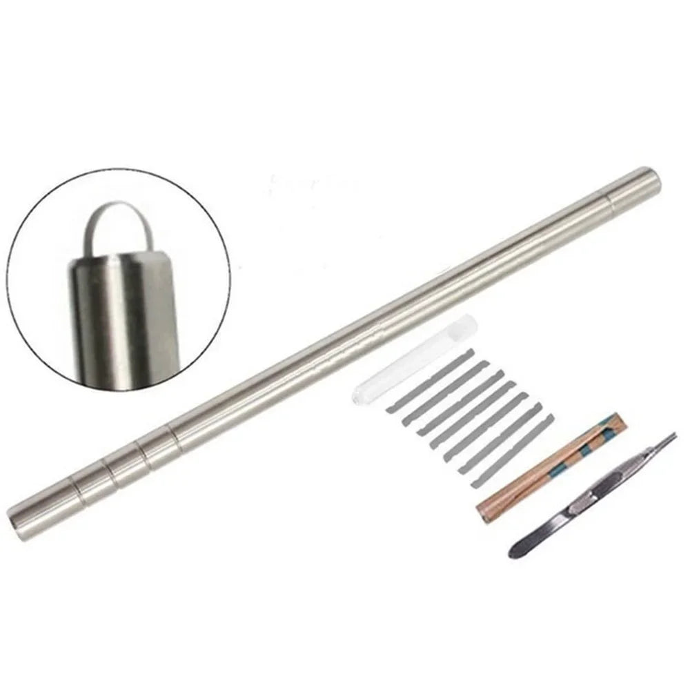 Hair Sculpting Pen + 10 Blades Professional Trimmer Styling Brow Shaving Crochet