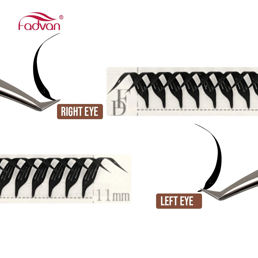 FADVAN D Curl Devil Comic Cartoon Spirit Style 8-14mm Heart Feather Spire Eyelash Extension Demon Tower Top 3D Light Lash