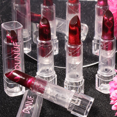 Moisturizing Cat Eye Lipstick Mirror Glitter Metallic Lipstick Diamond Pink Pearl Sparkling Lip Gloss Color Changing Lips Makeup
