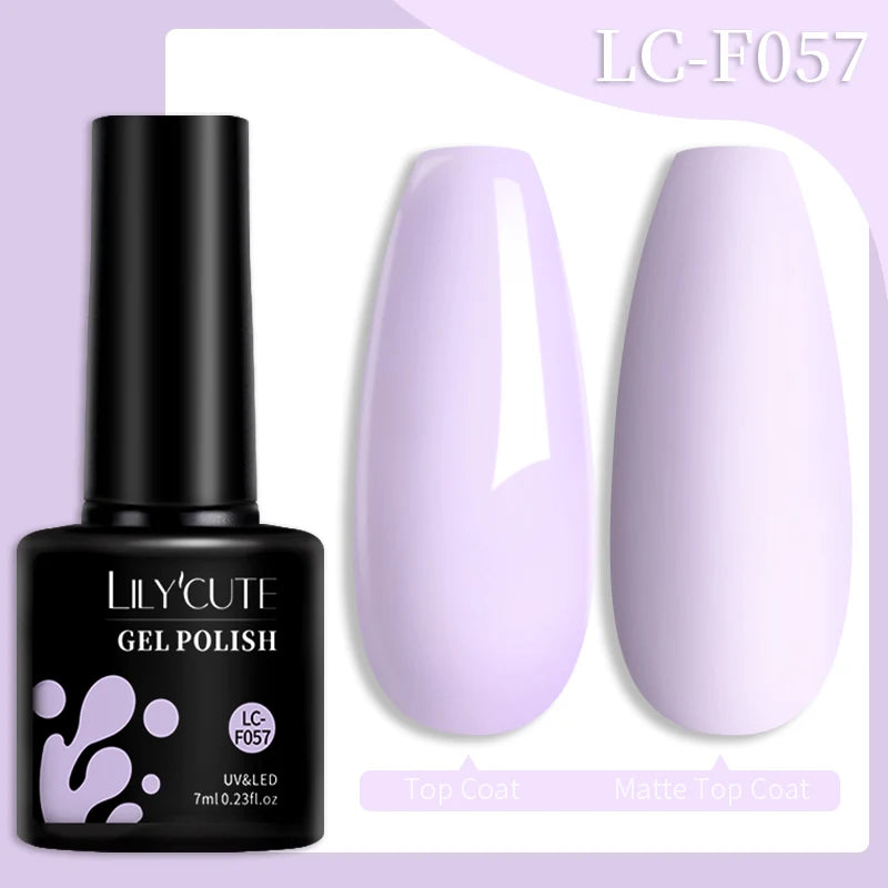 Lilycute Auroras Effect Gel Nail Polish Top Coat Summer Purple Spar Glitter Laser Semi Permanent Soak Off Nail Art Gel Varnish