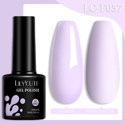 Lilycute Auroras Effect Gel Nail Polish Top Coat Summer Purple Spar Glitter Laser Semi Permanent Soak Off Nail Art Gel Varnish