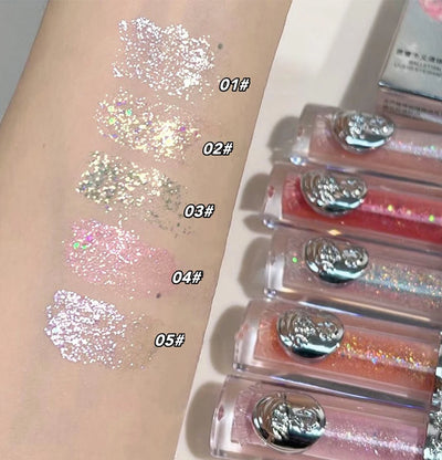 Silicone Brush Liquid Eyeshadow Pearlescent Shimmer Long Lasting Monochrome Pearly Fine Sparkling Sequins Eye Shadow Highlighter