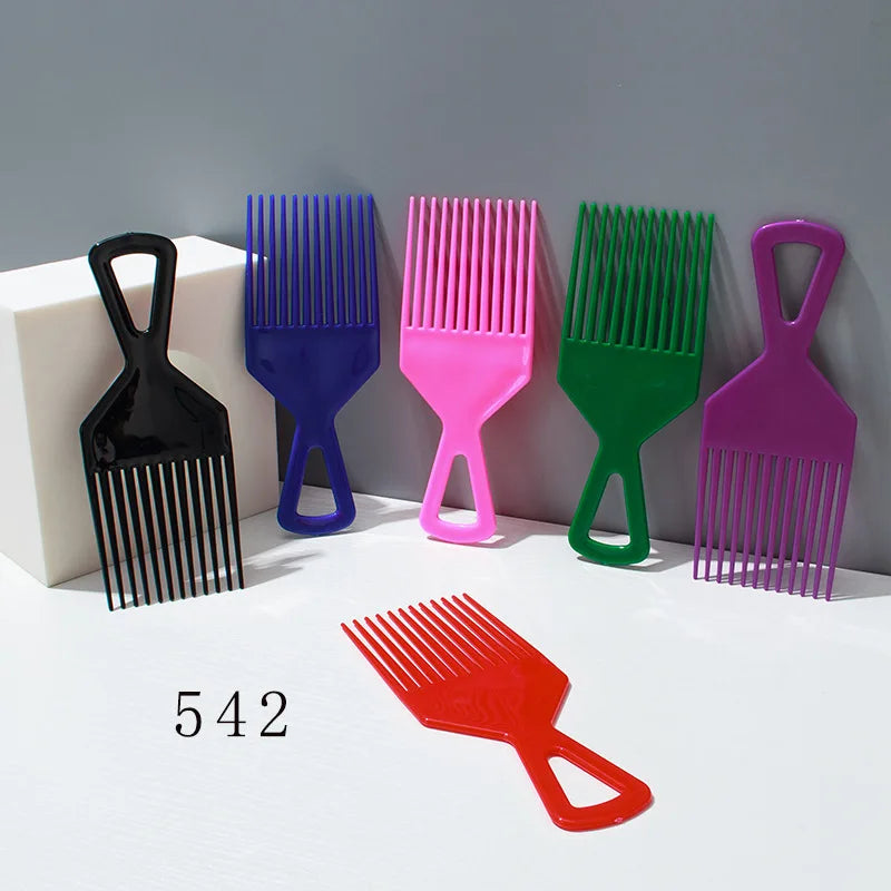 1 Piece Wide Teeth Brush Pick Comb Fork Hairbrush Insert Hair Pick Comb Plastic Gear Comb For Curly Afro Hair Styling Tools