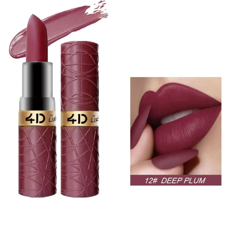 12 color lipstick matte fog lipstick lip glaze waterproof, non fading, non stick cup, suitable for goddess