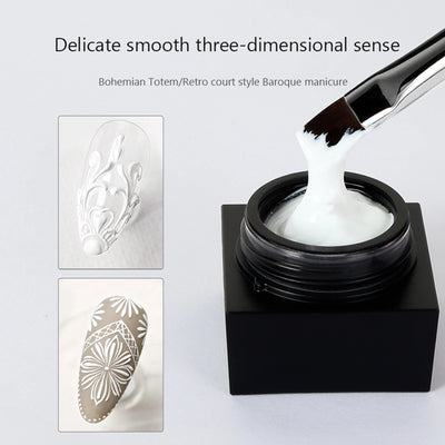 5ml Painted Embossed Gel Nail Polish 3D Black White Nail Art Plaster Gypsum Drawing Painting Carving Gel Salon DIY Manicure Tool