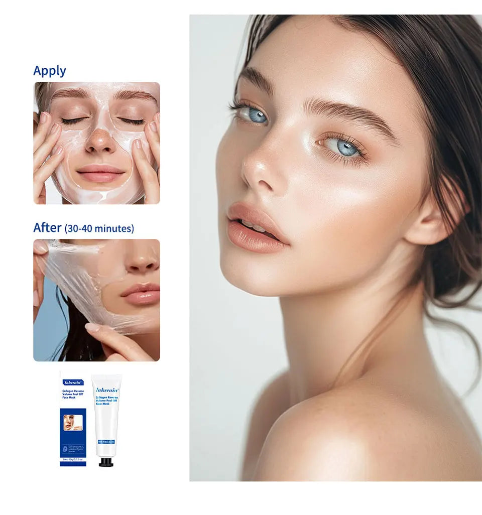 60gCollagen Peel Off Face Mask Pore Shrinking Blackhead Removal Oil Control Skin Rejuvenation Moisturizing Brightening Skin Care