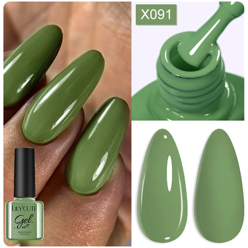 LILYCUTE 7ml Fluorescent Crackle Gel Nail Polish Summer Neon Red Green Vernis Semi Permanent UV Gel Nail Art Manicure For Nails