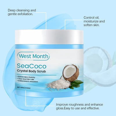 Coconut Body Scrub Exfoliating Remove Dead Skin Fading Dark Spots Softening Brightening Smoothing Cleansing Sea Salt Body Scrub