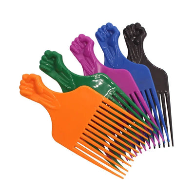 1 Piece Wide Teeth Brush Pick Comb Fork Hairbrush Insert Hair Pick Comb Plastic Gear Comb For Curly Afro Hair Styling Tools