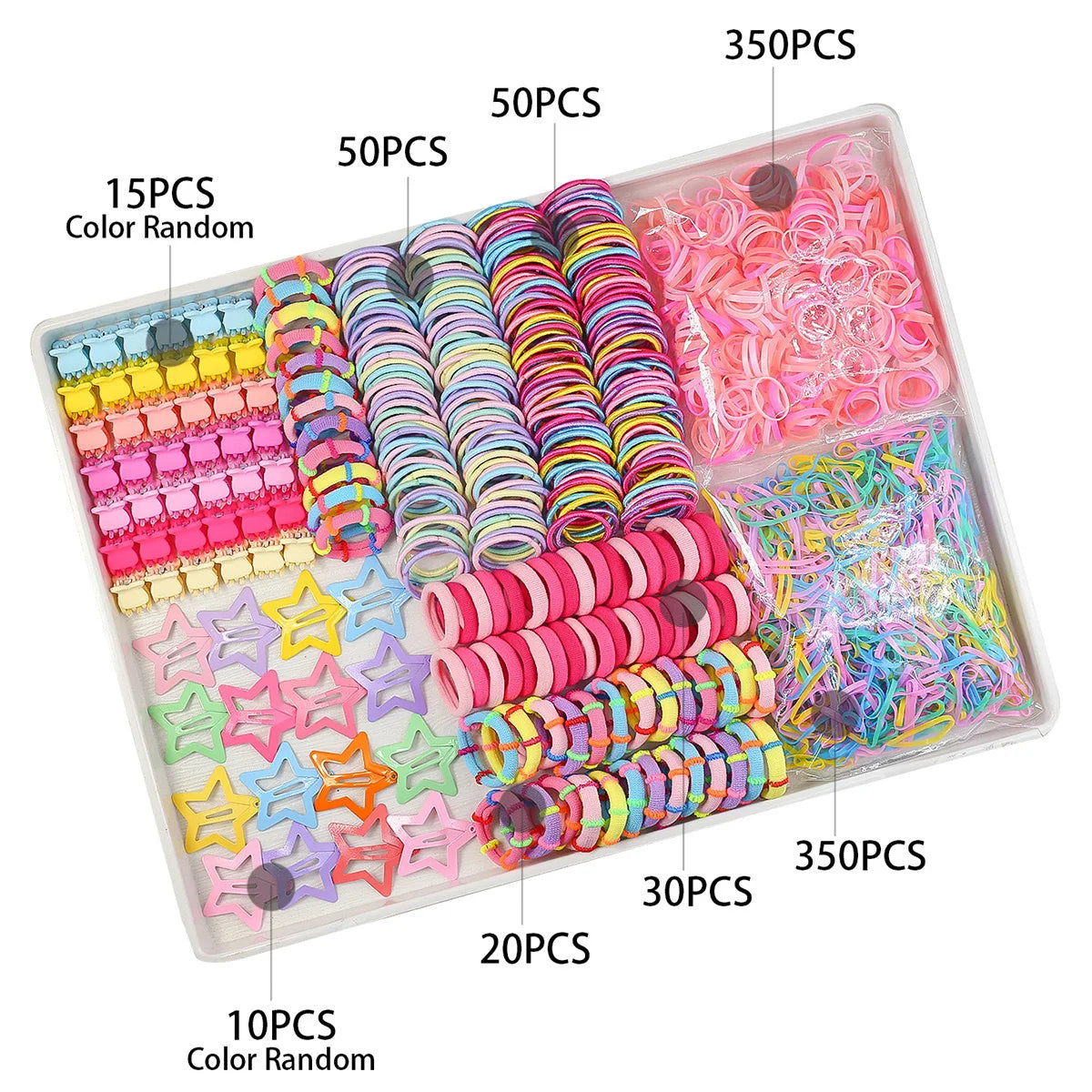 Girls Colorful Hair Bands Set Nylon Elastic Rubber Band Satin Scrunchies Children Ponytail Holder Kids Hair Accessories
