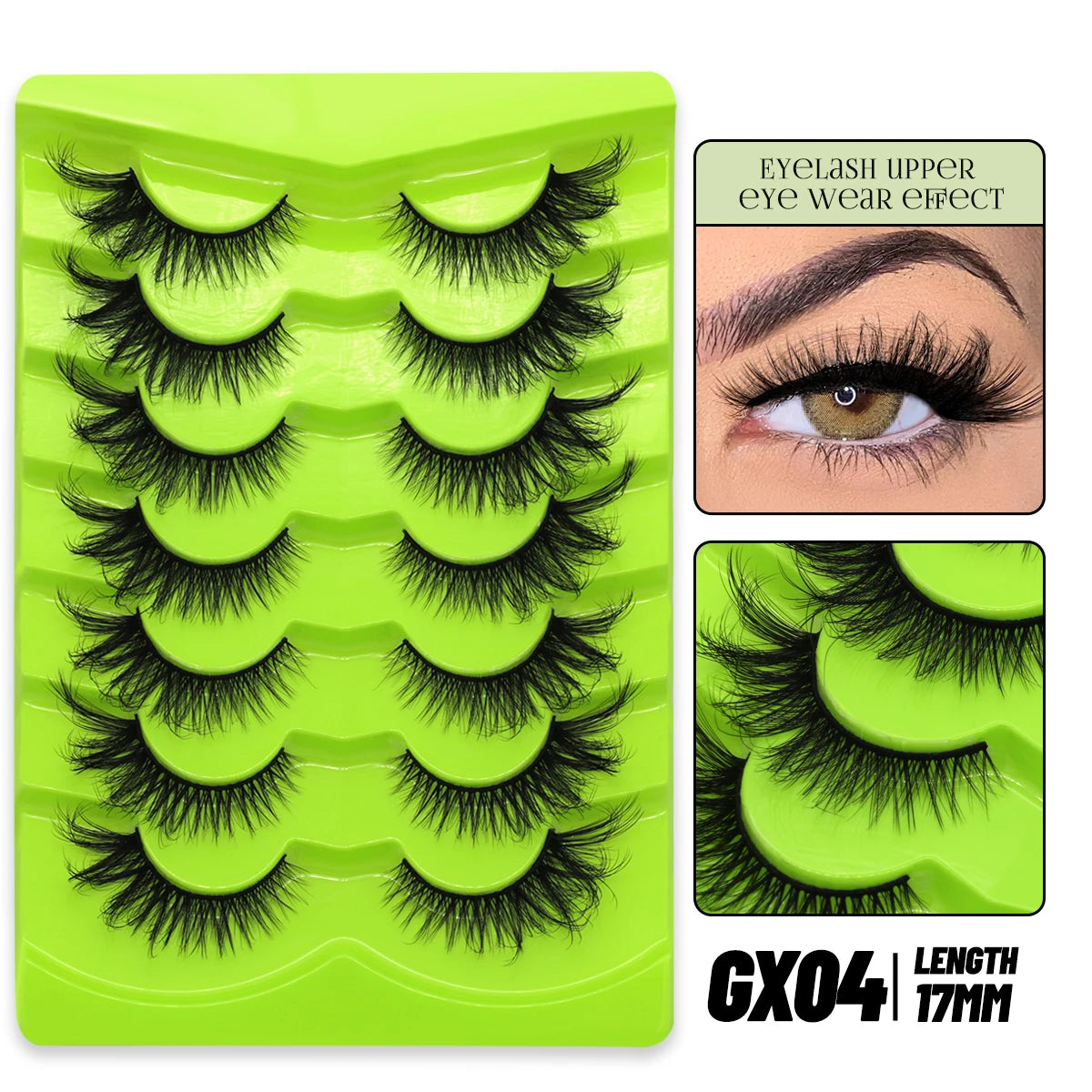 GROINNEYA Cat Eye Lashes Natural long Manga Lashes Faux Mink Eyelashes Winged End Eye Elongated Eyelashes Fake Lashes Soft