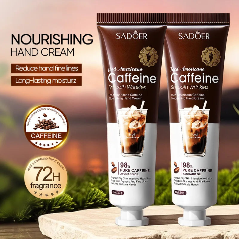 SADOER Caffeine Hand Cream Moisturizing Anti Wrinkles Nourishing Whitening Hydrating Hands Creams Skin Care Products