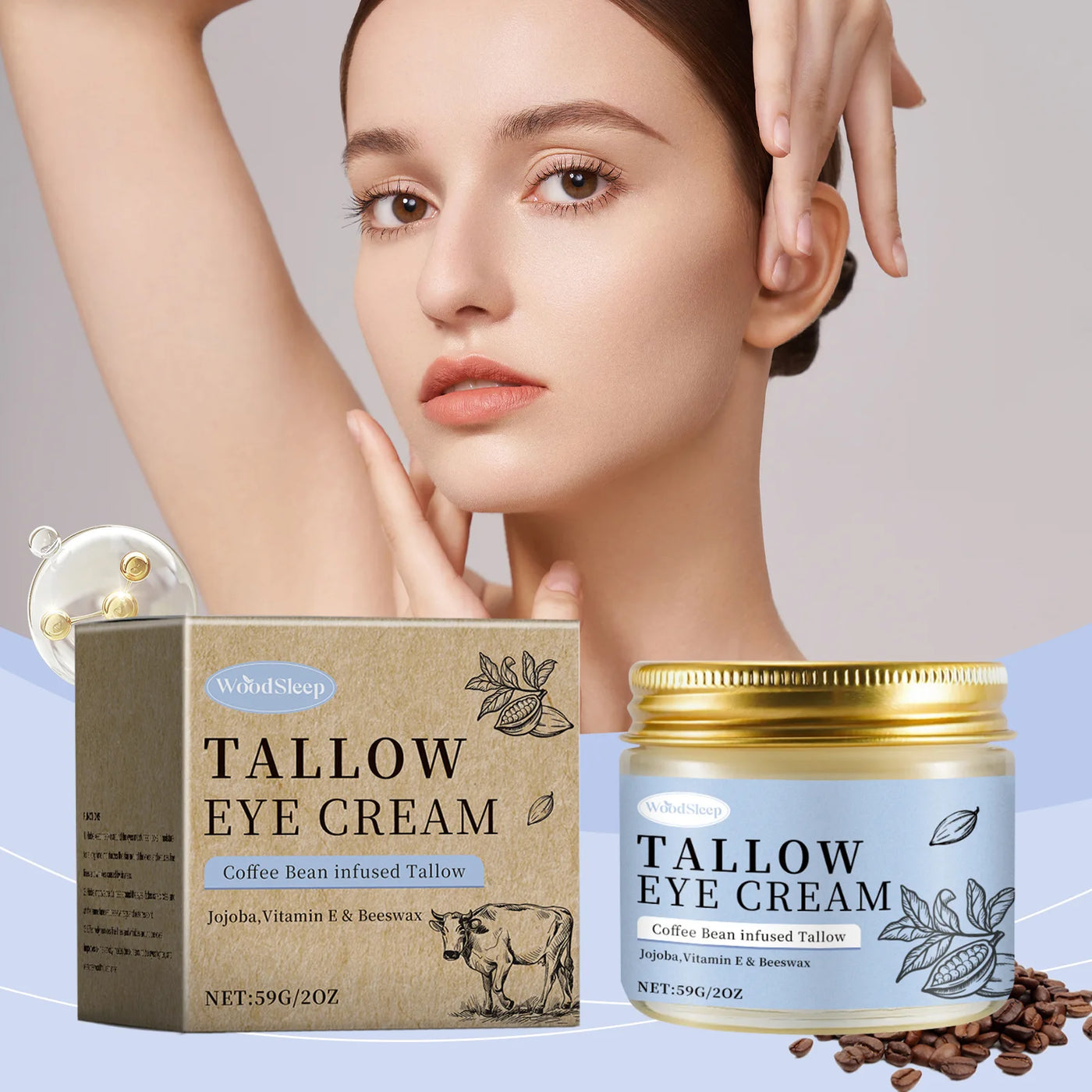 Firming Eye Cream Eye Bag Removal Fade Fine Lines Lightening Dark Circles Moisturizing Brighten Tallow Anti Puffiness Eye Cream