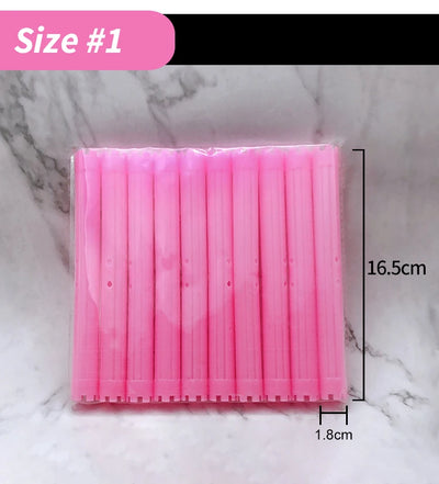 30pcs/set 16.5cm Length Hollow Cold Perm Rods with Rubberbands Extra Long Curler Bars Heatless Rollers Hairdresser Tools 1903
