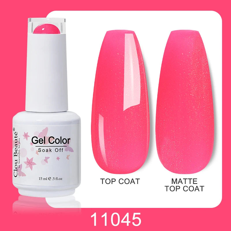 Clou Beaute Nail Gel Polish Kit 15ml Soak Off UVLED Nails Varnish Semi Permanent Nail Art Gels Lacquer Top Base Coat Gel Lacquer