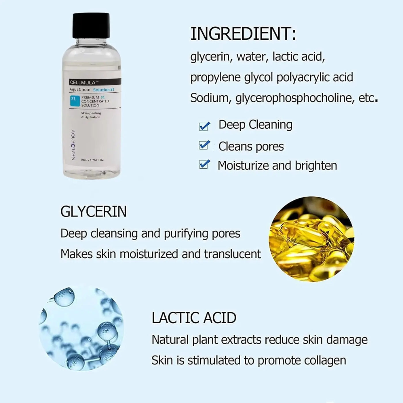 Concentrate Solution 3 Bottles S1 S2 S3 for SPA Aqua Peeling Facial Care Skin Moisturizing Deep Clean Face Peeling Solution