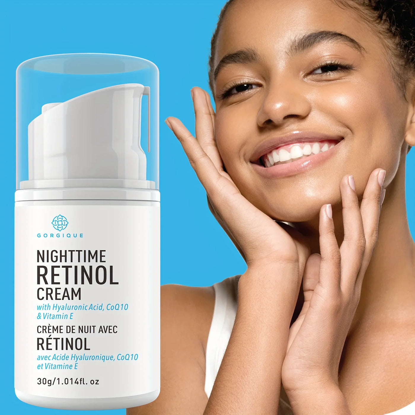 Retinol Nighttime Cream To Help Achieve Younger Looking Skin with Advanced Peptides Panthenol Hyaluronic Acid and Coq10