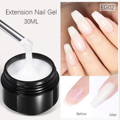 BORN PRETTY 15ml Nude White Non Stick Hand Solid Extension Nail Gel Polish Carving Flower Nail Art Building Constructed UV Gel
