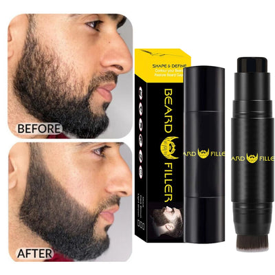 Men Beard Filling Stamp Beard Pencil Filler Waterproof Moustache Pen Beard Brush Enhancer Moustache Coloring Shaping Sweatproof