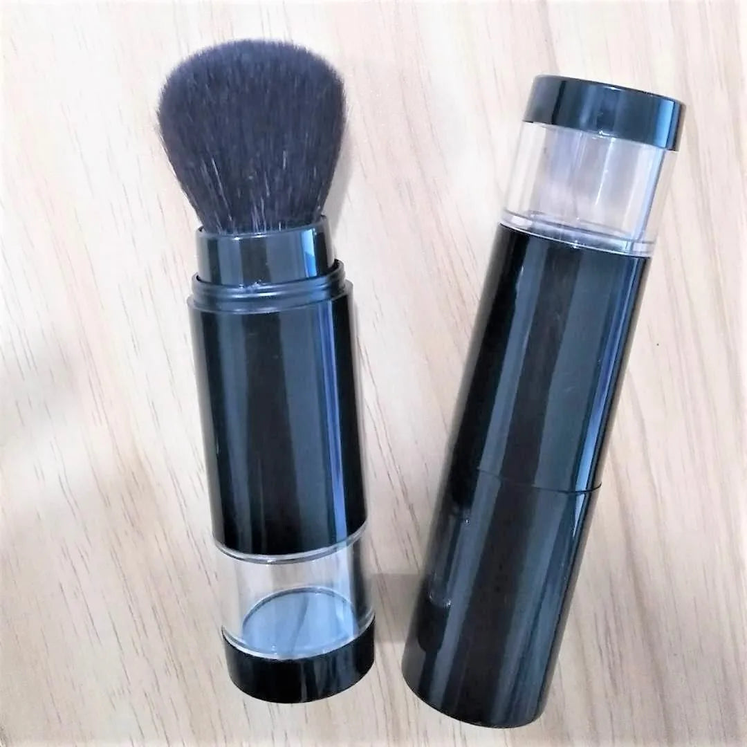 2 in 1 Foundation Brush Makeup Brush Empty Travel Blush with Refillable Loose Powder Bottle Jar Makeup Beauty Tools