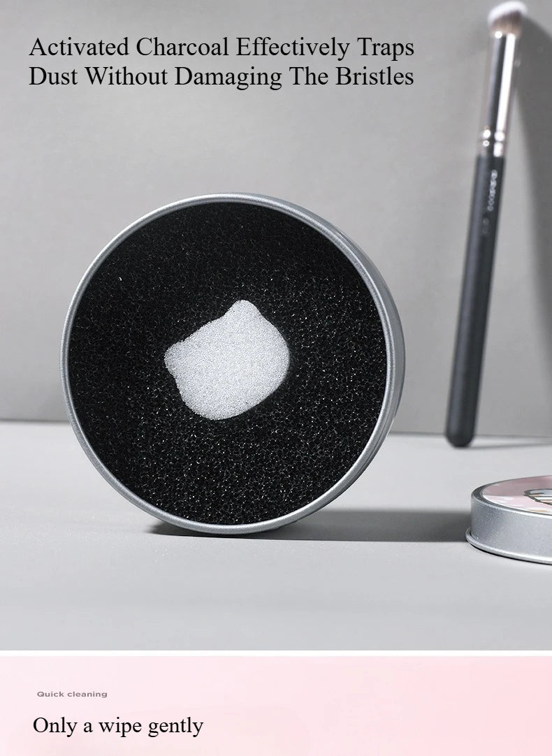 1 Piece Makeup Brush Cleaner Sponges Cosmetic Brush Drying Wash Eyeshadow Color Removal Portable Cleaning Case