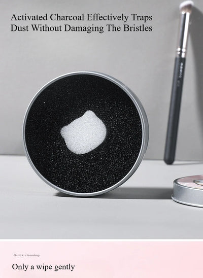 1 Piece Makeup Brush Cleaner Sponges Cosmetic Brush Drying Wash Eyeshadow Color Removal Portable Cleaning Case