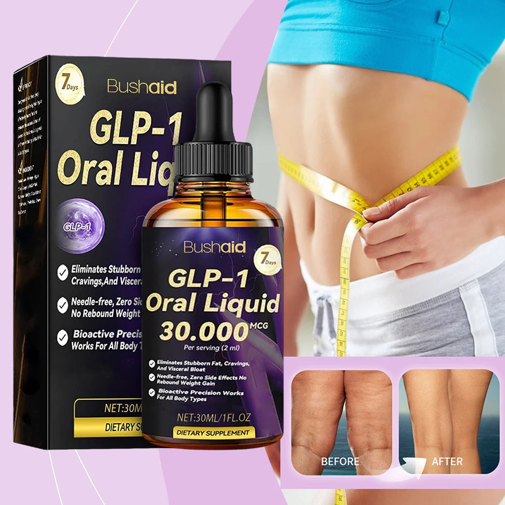 30ml GLP-1 Oral Liquid GLP 1 Peptide Complex Serum Weight Loss Supplements Natural Advanced Body Care Liquids Drops For Women
