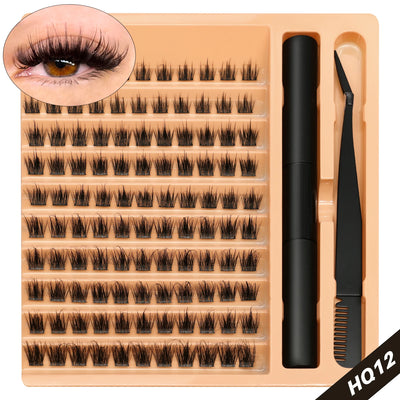 Lash Clusters Set DIY Eyelash Extension Kit Individual False Eyelashes Lash Clusters Bond and Seal and Lash Applicato Makeup