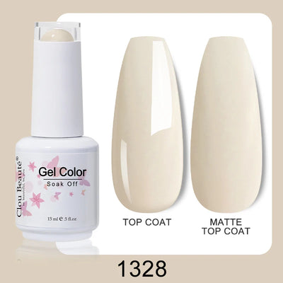 Clou Beaute Nail Gel Polish Kit 15ml Soak Off UVLED Nails Varnish Semi Permanent Nail Art Gels Lacquer Top Base Coat Gel Lacquer