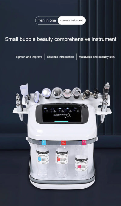 The New 10 In 1 Aqua Peeling Lift Skin Bubble Moisturizer Oxygen Machine Skin Care Cleansing Facial Dermabrasion Equipment