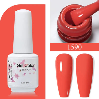 Clou Beaute 8ml Gel Polish Colorful Glitter UV Nail Gel Vernis Semi Permanent Glass Bottle Blue Green White Soak Off Gel Nail