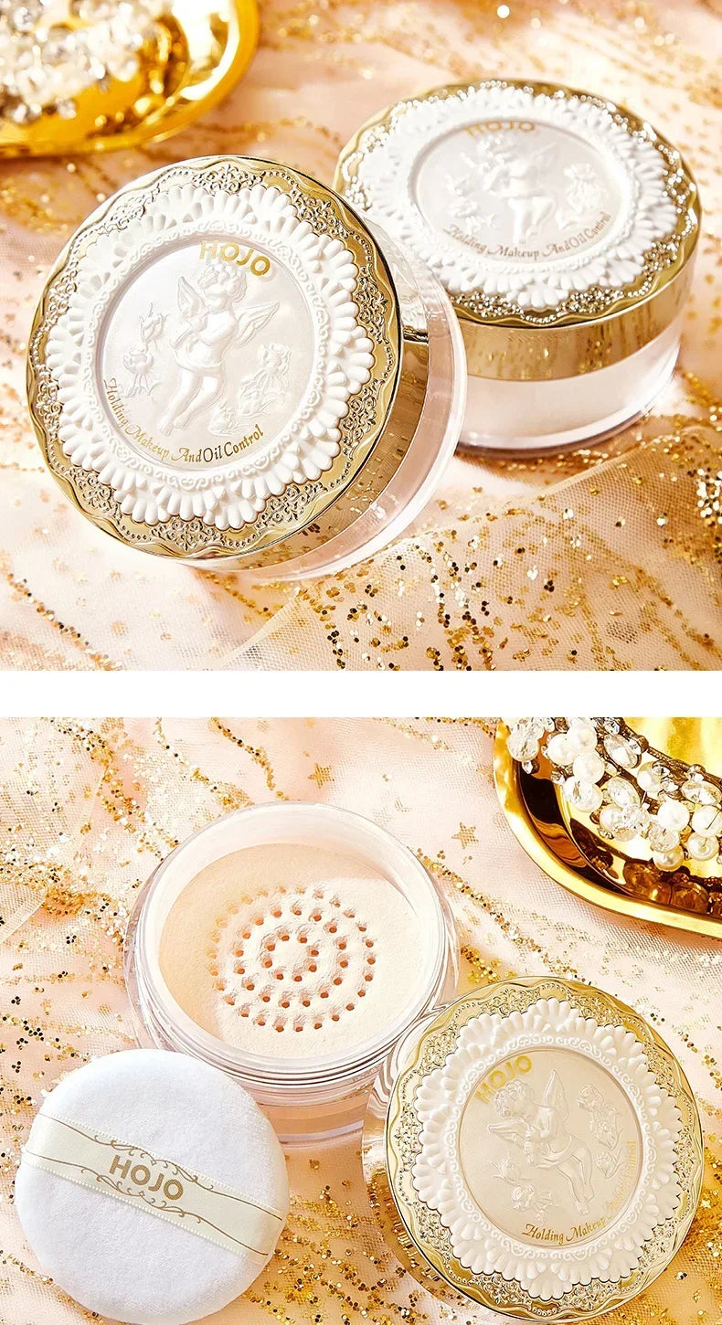 Hojo Angel Matte Translucent Setting Powder Face Powder Oil-Control Waterproof Brighten Long Lasting Base Makeup Cosmetics