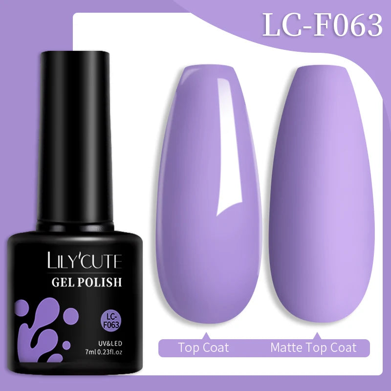 Lilycute Auroras Effect Gel Nail Polish Top Coat Summer Purple Spar Glitter Laser Semi Permanent Soak Off Nail Art Gel Varnish