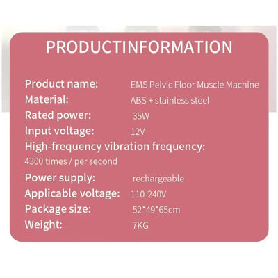 2024 latest EMS pelvic floor muscle training machine can easily complete training with high value and multi-colors.