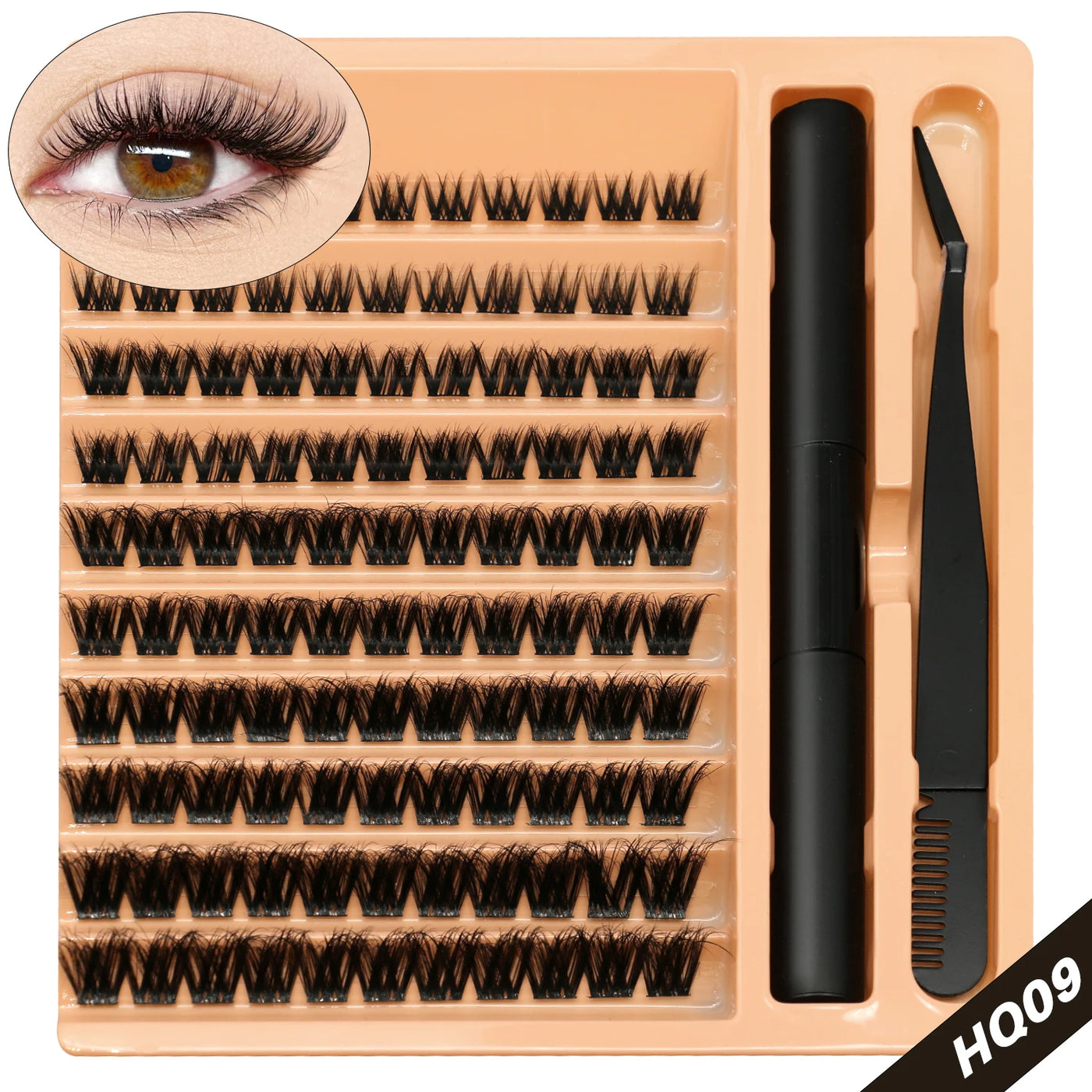Lash Clusters Set DIY Eyelash Extension Kit Individual False Eyelashes Lash Clusters Bond and Seal and Lash Applicato Makeup
