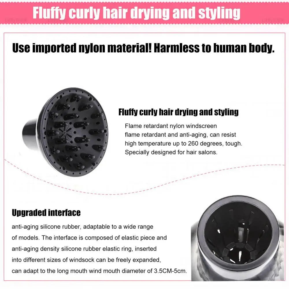 Hair Dryer Diffuser Hairdryer Cover Nozzle Hair Dryer Curl Durable Heat-resistant Curl Diffuser Curly Styling Hairdressing Tool